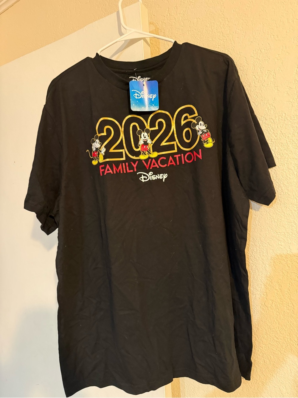 Disney Black 2026 Family Vacation Kids T-Shirt with Mickey Graphic